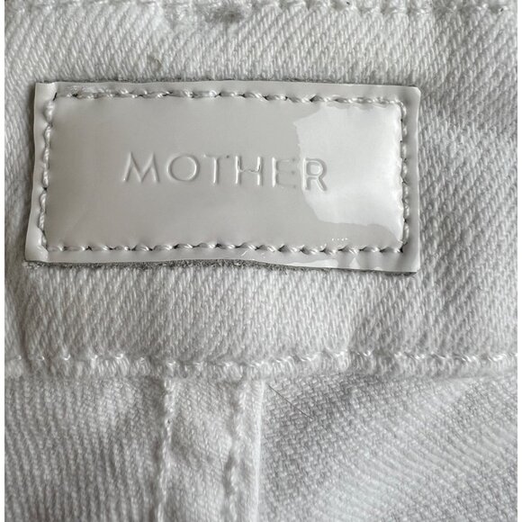 Mother The Looker Crop Jeans Fairest Off Them All White Denim Shorts Size 28 - Picture 3 of 16